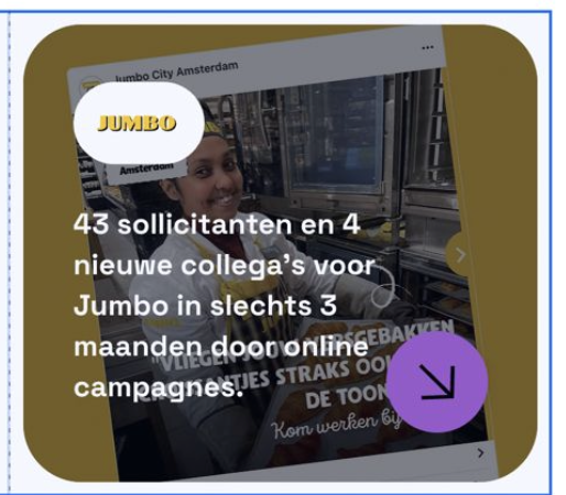 Jumbo social campaign: 43 applicants and 4 new colleagues in 3 months through online campaigns